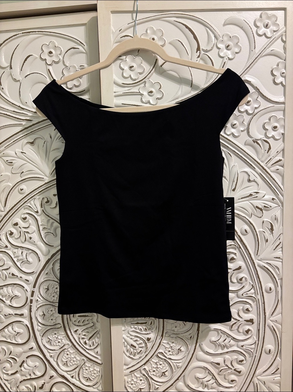 WHBM Black Shoulder Women’s Top